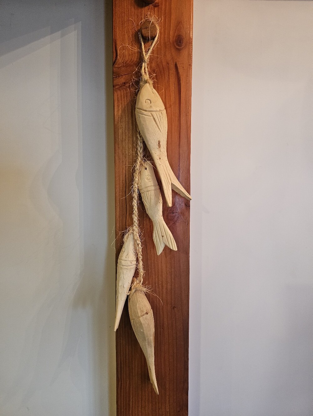 First Nations Driftwood Wooden Fish Wall Hanging - Nautical Home Decor